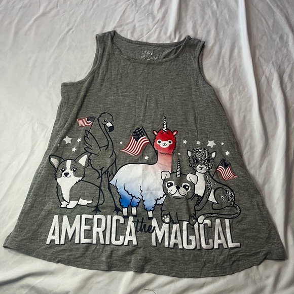 ✨Justice Gray Tank Top with Magical Animal Print - Picture 2 of 4